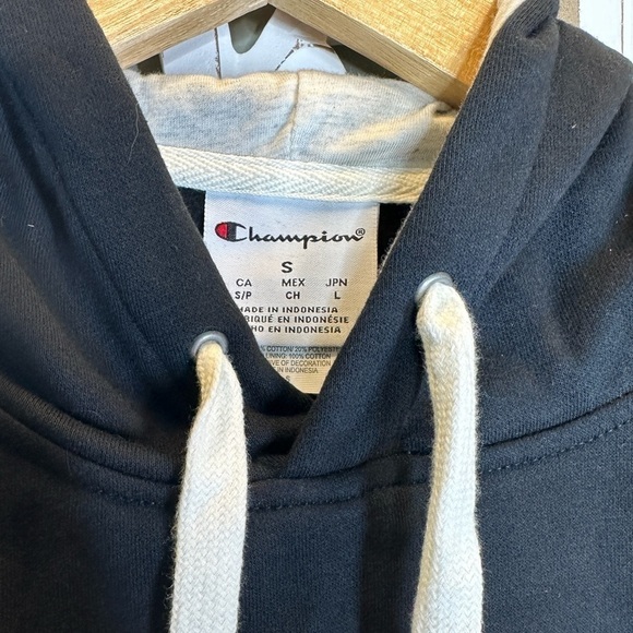 Champion Black White Hoodie Mens Pullover Sweatshirt NWOT - Picture 6 of 7